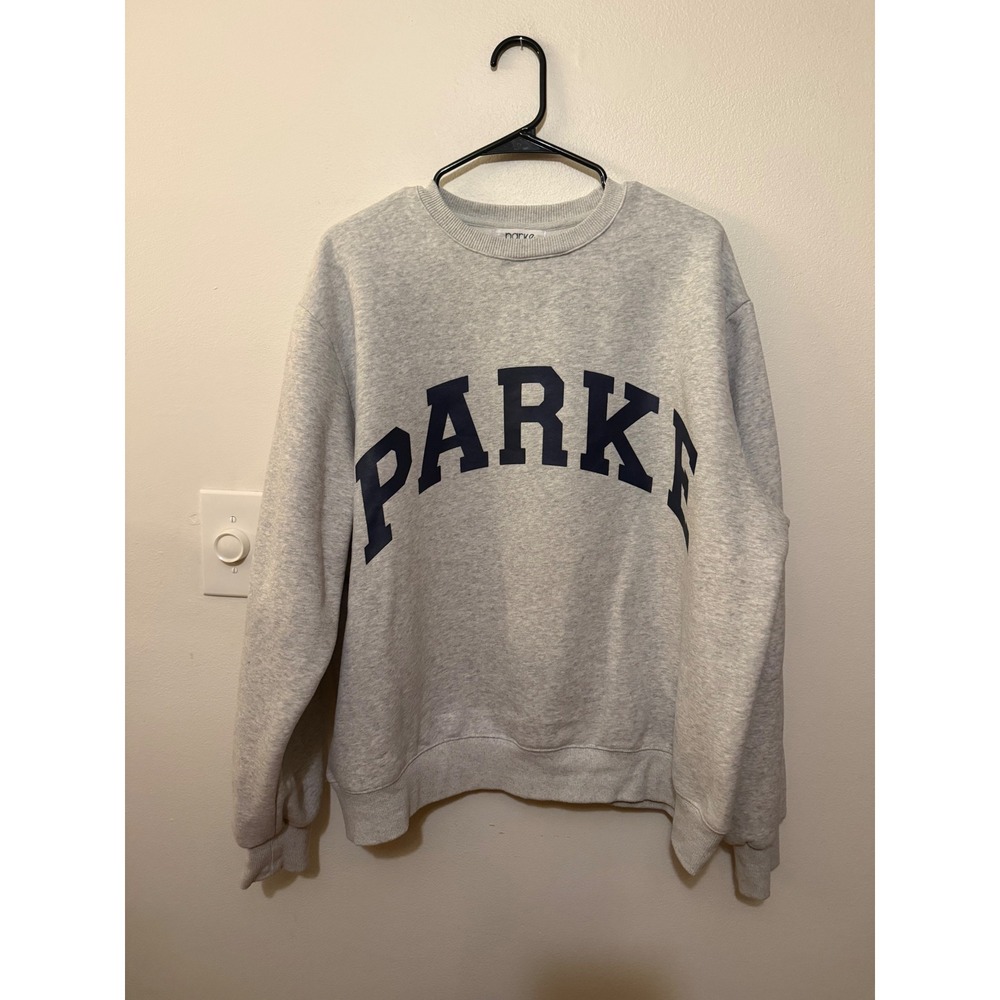 Parke OG Varsity Crewneck Size L/XL Fleece Gray Navy